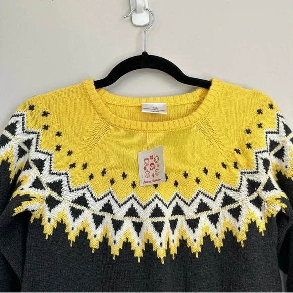 Hanna Andersson Girl's/Kid Wool Blend Gray & Yellow Sweater Dress Sz 150, 12 NWT - Picture 3 of 9